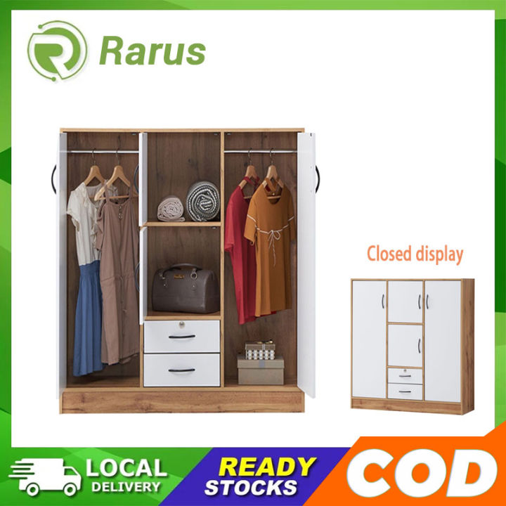 Rarus Wooden Wardrobe Clothing Storage with Drawers Family