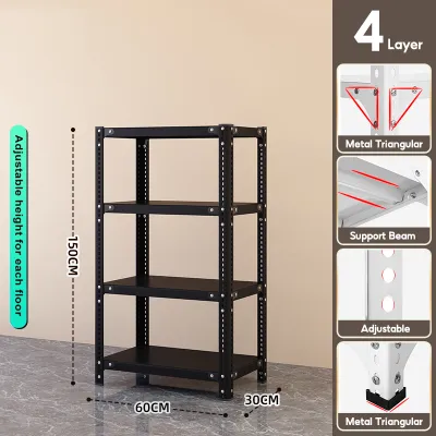 DODO 100%Metal 3/4/5 Tiers Adjustable Height Shelf Metal Rack Stainless Steel Warehouse Storage Steel Rack Layer Shelving