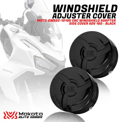MOKOTO ELITE SERIES HONDA ADV 160 ADJUSTABLE WINDSHIELD ADAPTER SIDE COVER CNC ALLOY / DECORATIVE HIGH CAP COVER 2PCS