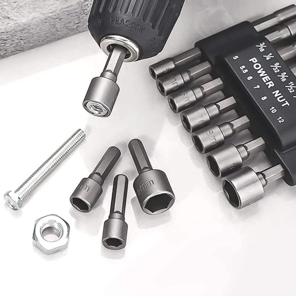 JLD 14PCS Power Nuts Driver Drill Bit Tools Set Socket Wrench Tool