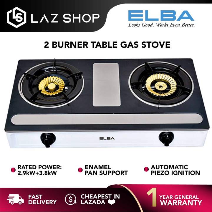 Elba 2 Burners Table Gas Stove EGSM6992(SS) Automatic Piezo Ignition