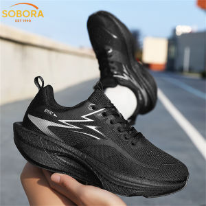 Mens Running/Jogging/Marathon/Trail Shoes - Lightweight Cushioned Carbon Plate Breathable Mesh Stability for Overpronation. Professional Road/Gym/Long Distance & Beginners. Comfy Flame 3.0 Black/White. Running Shoes in Philippines
