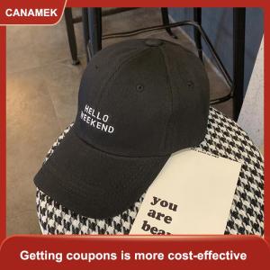 【CANAMEK 】 Korean Letters Embroidered Baseball Hat Sun Protective Breathable Adjustable Casual Running Cap For Men Women