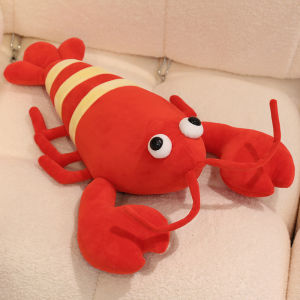 JOJO CASTLE 35/60/90cm Red Lobster Filled with Marine Animal Plush Toys for Childrens Crayfish Soothing Doll Kids Christmas Decoration Gift