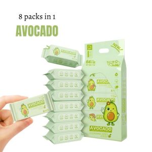 8in1 Set 64pcs Wipes Wet Mini Baby Care Wipes Wet Tissue Travel Outdoor Spot Mini Wet Wipe Portable