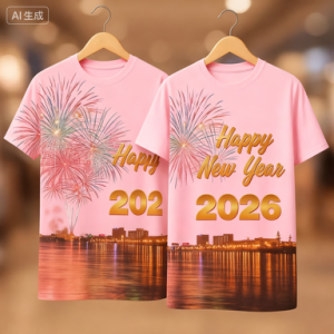 New Short Message Top 2026 New Year Fireworks City Night Scene 3D Printed T-shirt for Men and Women Trendy New Year Party Round Neck Short Sleeve in 6 Colors Available Holiday Commemorative Top Large S-5XL