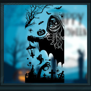 Decal HALLOWEEN- Hít tĩnh điện- Ma cầm đè rùng rợn-4