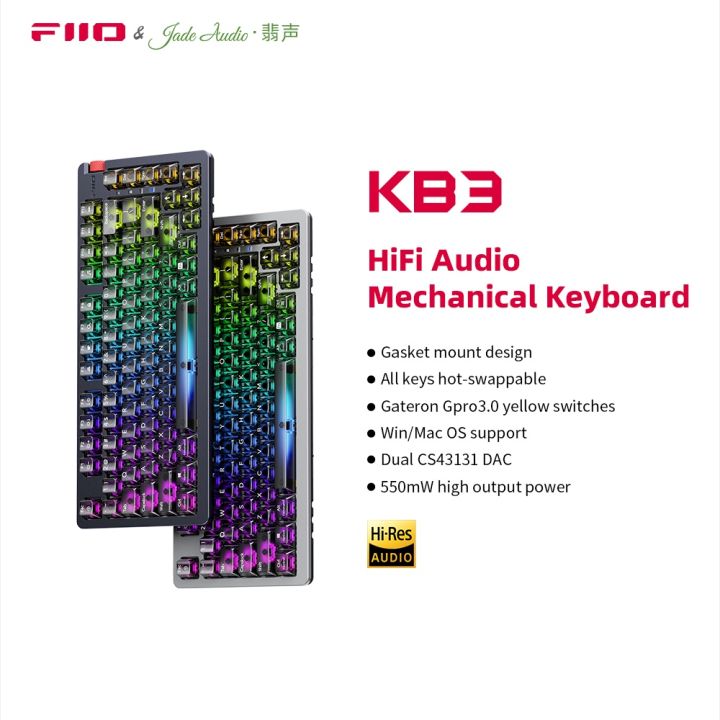 FiiO JadeAudio KB3 HiFi Audio 75 Mechnical Keyboard DSD Decoding HiFi
