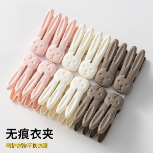 Cute Cartoon Rabbit Clothes Pegs Multifunctional Household Windproof Non Slip No Trace Laundry Clips for Towels Socks Underwear Drying
