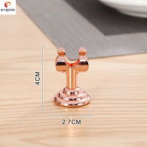 U Shaped （emas、mawar emas）Table Number Place Name Card Holder Stainless Steel Menu Stand Pengertian tingkat lanjut