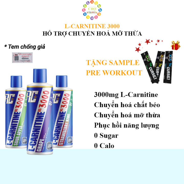L CARNITINE 3000mg RC Dạng Nước - Giảm Mỡ Đốt Mỡ Nhanh An Toàn Từ Mỹ (31 Lần Dùng)