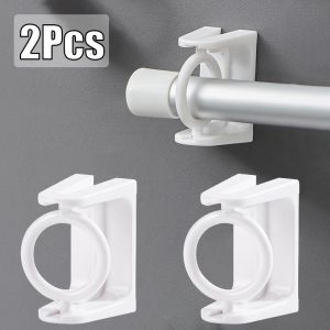 2/4PCS Rotatable Round Hanging Rod Ring Transparent Curtain Rod Fixing Bracket No-Punch Shower Curtain Rod Bracket