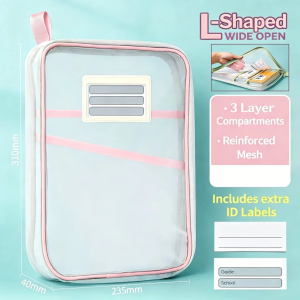 Upgraded Student Zipper File Bag Book OrganizerSubject Classification BagExam Use Pouch Student Transparent Mesh Document Folders Sorting Bag