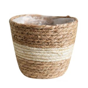 MOUSSE Straw Weaving Nordic Home Decoration Indoor Outdoor Flower Grass Plant Containers Planting Accessory Plant Basket Flower Pots