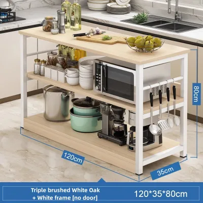 Kitchen Dish Rack | Multilayer Cupboards | Kitchen Storage Rack With Cabinet | Microwave Ovens Storage Shelves | Rak dapur serbaguna | 置物架