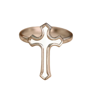 Versatile Open Cuff Crosses Rings Vintage Aesthetic Adjustable Stainless Steel Accessory