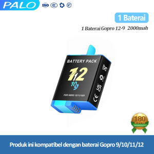 PALO Gopro Hero 9/10/11/12 Baterai+Charger original for Go Pro Decoded Battery charger 2000mah