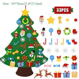 DIY Felt Christmas Tree Decorations Cristmas Wall Hanging Ornament Xmas Gifts