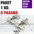 (Paket 1 KG) Huben HT - Engsel Sendok 35MM Standar Conceal Hinges (8 PASANG = 16 PCS). 