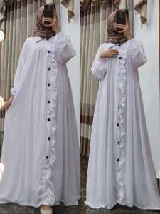 Drees Cerutti baby doll variasi kriwil full kancing / drees busu variasi full kancing/ sress terbaru wanita muslimah Indonesia
