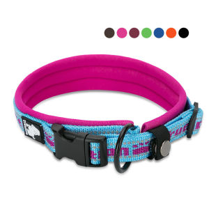TRUELOVE Dog Collar with Soft Neoprene Padded Reflective Adjustable Pet Collar for Customizable Fit with Nylon Webbin for All Breeds