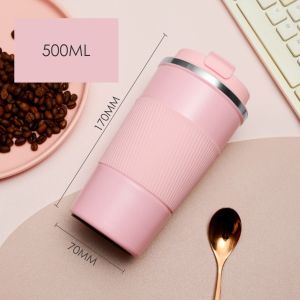 ABS Stainless Steel Thermos Fashion Car Accompanying Coffee Outdoor Plastic Silicone Potable Cup Gift 304 Water Hot Cold