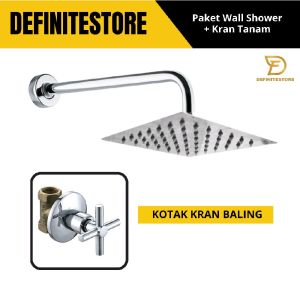 PAKET WALL SHOWER STAINLESS SUS 304 TANPA BOBOK TEMBOK DAPAT SESUAI DI GAMBAR