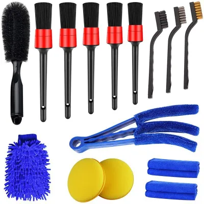 15 in 1 Car Brush Set Auto Detailing Cleaning Kit Wheels Rim Dashboard Brush Car Accessories