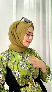 Midi Dress Gamis Bunga Rayon | Baju Gamis | Baju Muslim