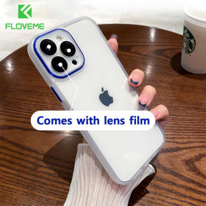 FLOVEME Luxury Transparent Funda For iphone 13 12 11 Pro Max iphone 13 12 11 Case Shockproof Bumper Metal Lens Protection Acrylic Hard Cover Accessories