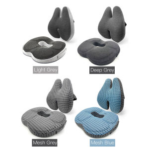 Coccyx Seat Cushion and Lumbar Support Pillow ​for Office Chair-Orthopedic Car Seat Cushion Memory Foam Back Support Cushion for Lower Back PainTailbone & Sciatica Pain Relief Washable Cover & Adjustable Strap