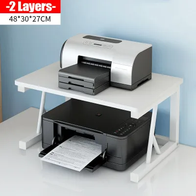 Printer Stand Rack Organizer Movable Side Table 3 Layers Bedside Table With Wheels Printer Rack Stand Coffee Table Wooden Desktop Storage Rack Multi-Layer Floor Standing Storage Rack For Home Office