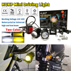 PMShop HUKP Mini Driving Light High and Low Beam Yellow/White LED Aniti Fog For Cars/Motorcycle Universal Korean Led Chip 1Pair