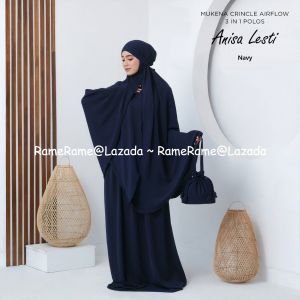 RameRame Mukena Dewasa Anisa Lesti Travel 3 in 1 Bahan Crinkle Airflow Terbaru Premium Termurah Bisa Bayar Ditempat Tujuan COD