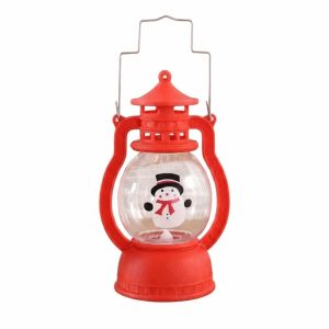 Sacesr Retro Santa Claus Christmas Lantern Durable Snowman Christmas Wind Lamp Elk Christmas Tree Desktop Christmas Lamp Party 2B5Z7