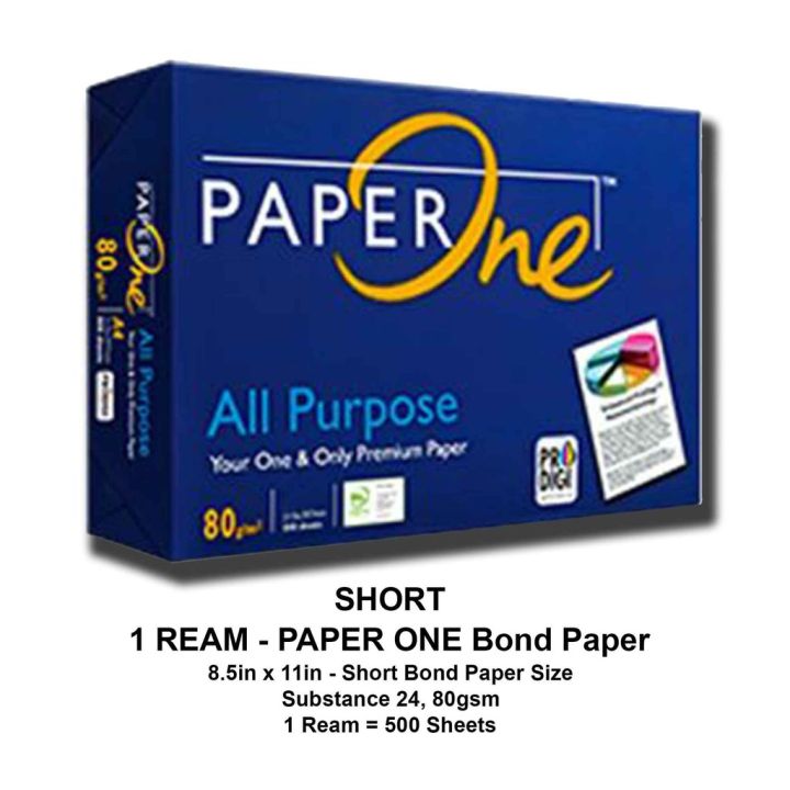 Best selling Paper One Bond Papers SHORT 8.5x11 inches 80gsm Sub. 24