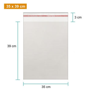 AliMaMa - PLASTIK OPP LEM 35x39 (100 PCS) - Kemasan Undangan Pakaian Baju Bingkisan Packing Medan