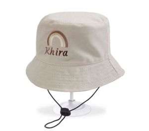 TOPI BUCKET ANAK LUCU BORDIR PELANGI BUCKET TALI BAYI TOPI RIMBA ANAK MURAH FREE BORDIR NAMA