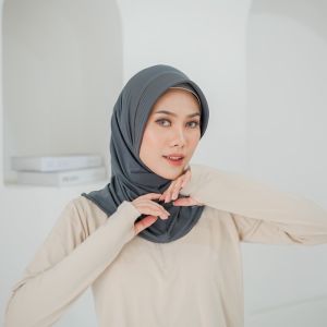 Alika Sport Matt JERSEY PREMIUM Hijab Sporty / Hijab Instant / Hijab Sporty Olah Raga Bergo Polos Size L