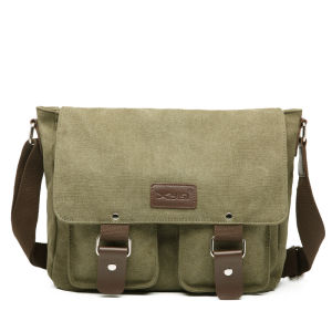 TINYAT Canvas Messenger Bag Vintage Crossbody Shoulder Bag Military Satchel for Men Travel Work Business