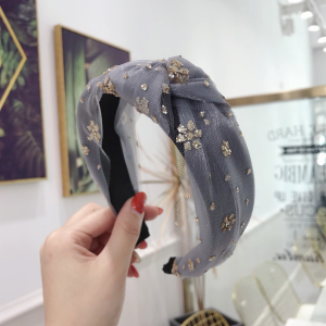 Băng Đô Bản Rộng Lưới Đính Kim Sa Phụ Kiện Tóc Cho Nữ Băng Đô Ép Tóc Băng Đô Hàn Quốc Bờm Tóc Nơ