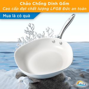 Chảo Chống Dính Gốm Ceramic Màu Trắng Ngọc Trai SSGP 26cm Đáy Từ 3 Lớp Dùng Mọi Loại Bếp Chiên Không Cần Dầu An Toàn Không PFOA Cao Cấp Đạt Chất Lượng LFGB Đức