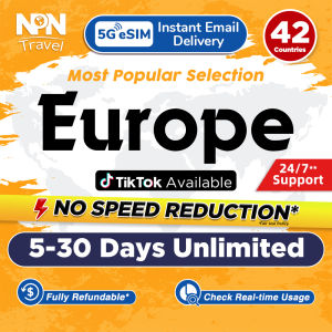Europe eSIM 5G 5-30Days Daily 500MB-2GB Unlimited Data | Instant Email Delivery | 42 Countries High Speed Travel Data Europe SIM Card