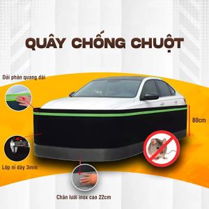 Quây Chống Chuột Ô Tô Gia Đình Chân Lưới Inox 22cm – Velcro Phản Quang Gấp Gọn Size 6–16m