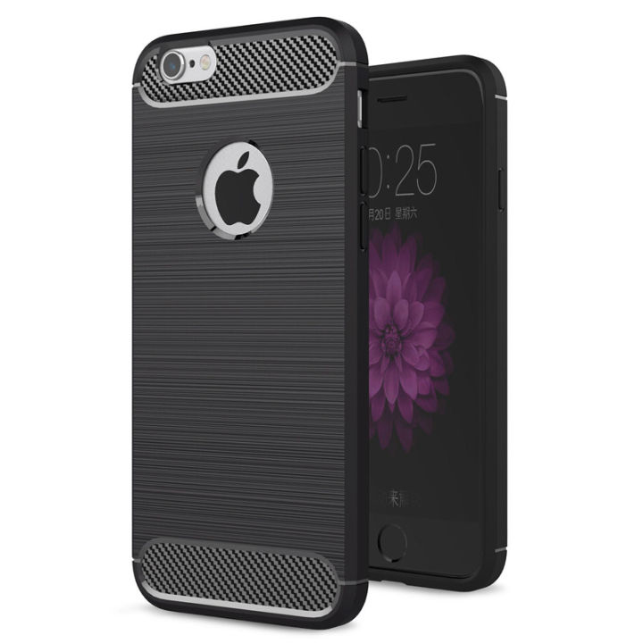 iPhone 6 Plus Case, iPhone 6s Plus Case, Soft Silicone Protection Shock Absorption Cover and Carbon Fiber Design Phone Casing