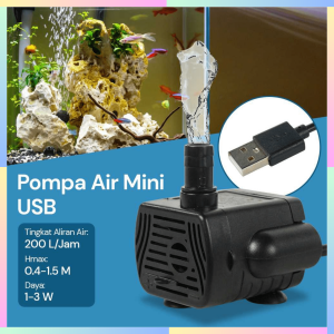 FAST DELIVERY Leewince Pompa Air Elektrik Mini Kecil USB Brushless Submersible Aquarium 5V