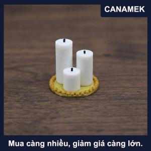 【CANAMEK】 Nến Trắng thu nhỏ với khay 4 cái đặt 112 quy mô cho nhà búp bê cảnh nhà hát phụ kiện phòng sưu tập