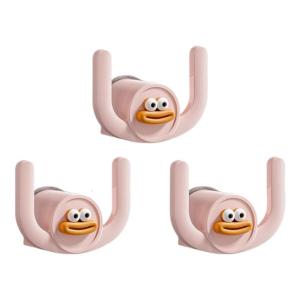 ตะขอติดผนังสำหรับห้องน้ำอเนกประสงค์3ชิ้นง่ายโดยไม่ต้องเจาะติดตั้งวัสดุ PP ที่แข็งแรงเพื่อการจัดเก็บเพิ่มเติม