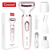 Cosoul 4 in 1 razor shaver for woman underarm hair removal painless eyebrow shaver nose hair trimmer razor electric shaver for woman bikini shaver for women private parts hair removal machine eyebrow trimmer pubic hair trimmer feminine