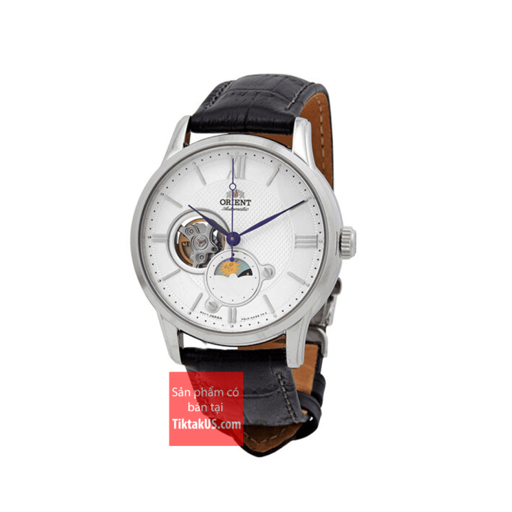 [HCM]Đồng hồ đeo tay nam Orient Sun and Moon open heart RA-AS0011S10B Dây da kính Sapphire size 42mm vỏ thép không gỉ máy Automatic